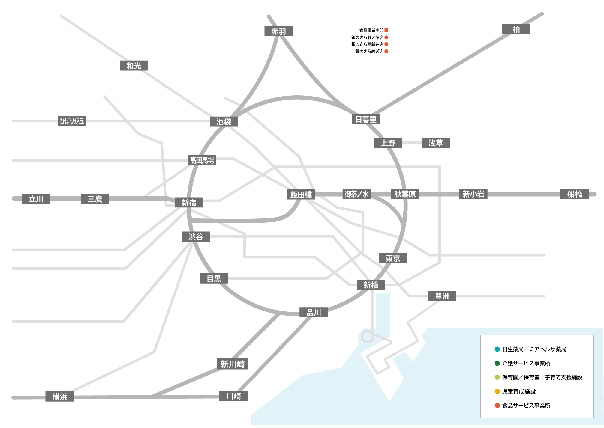 ミアヘルサ事業所MAP 食品事業